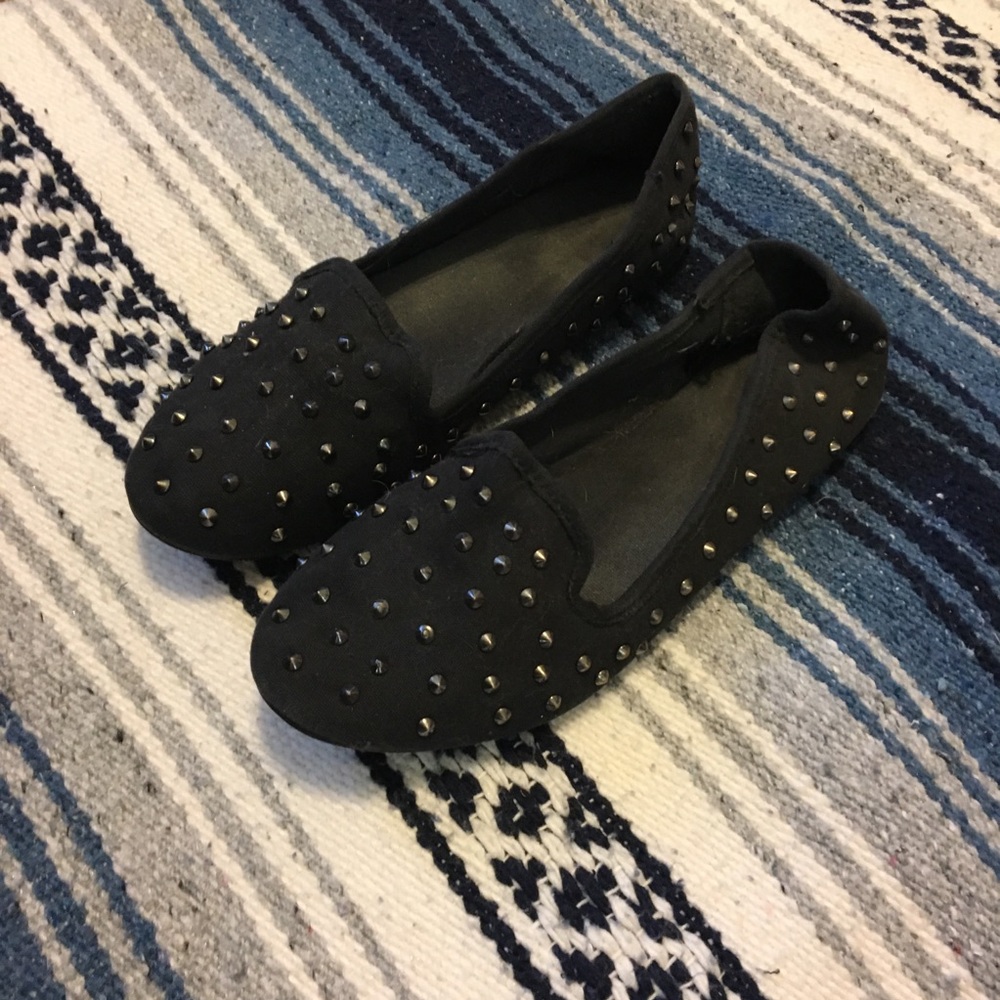 Black studded flats